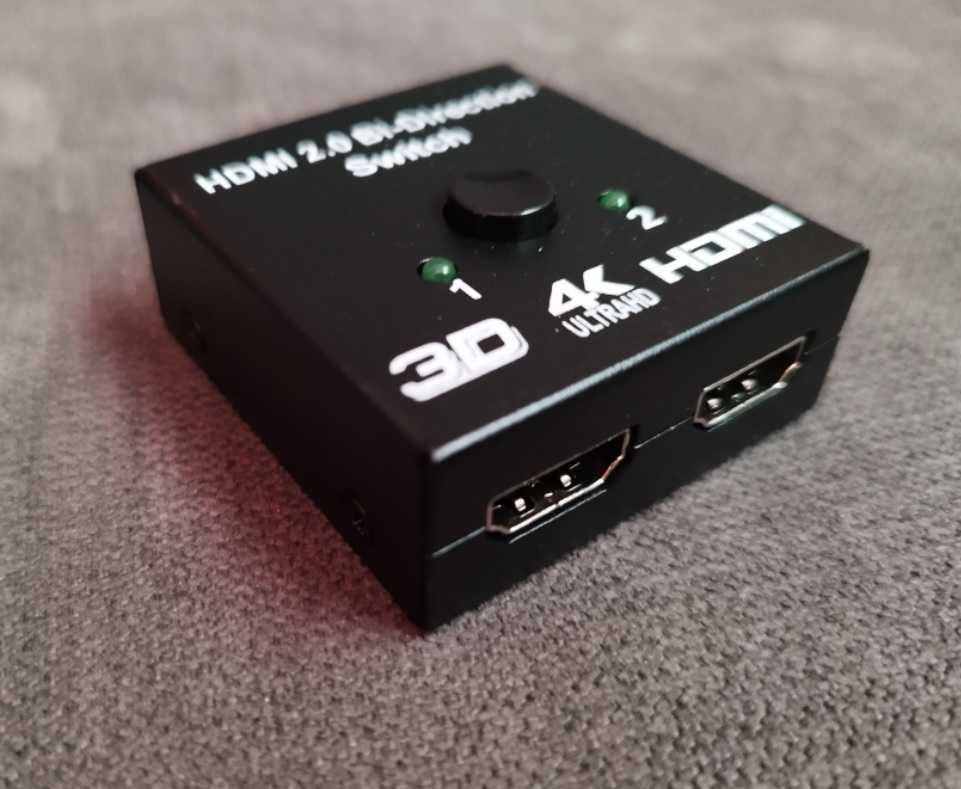 Rozdzielacz HDMI dwukierunkowy hub 3D 4K FHD podwójny