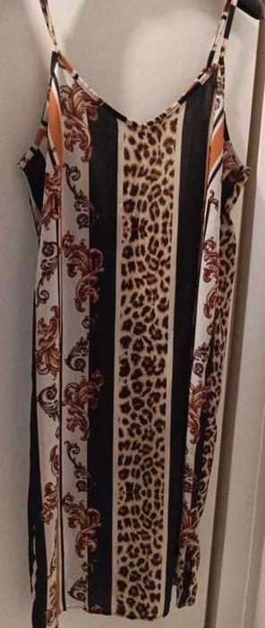 Sukienka Suknia Długa Letnia Panterka Nowa Boohoo 12/42