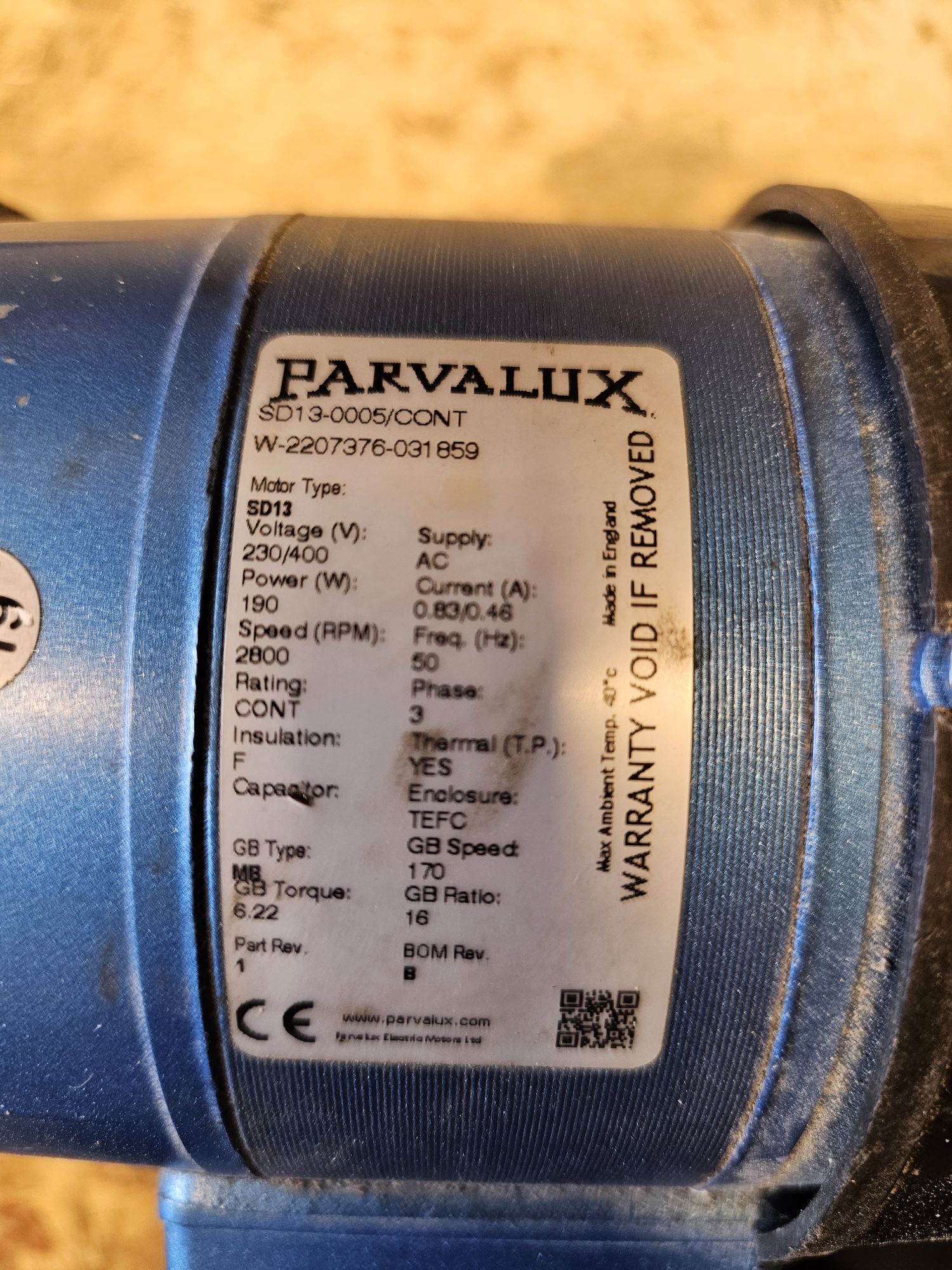 Silnik elektryczny 0.19 kw z przekładnia motoreduktor