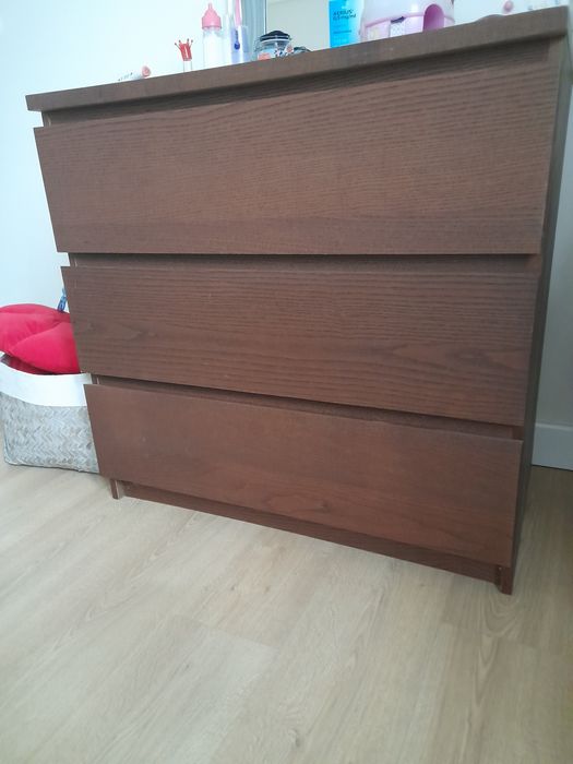 Comoda Malm Ikea Preto-Castanho