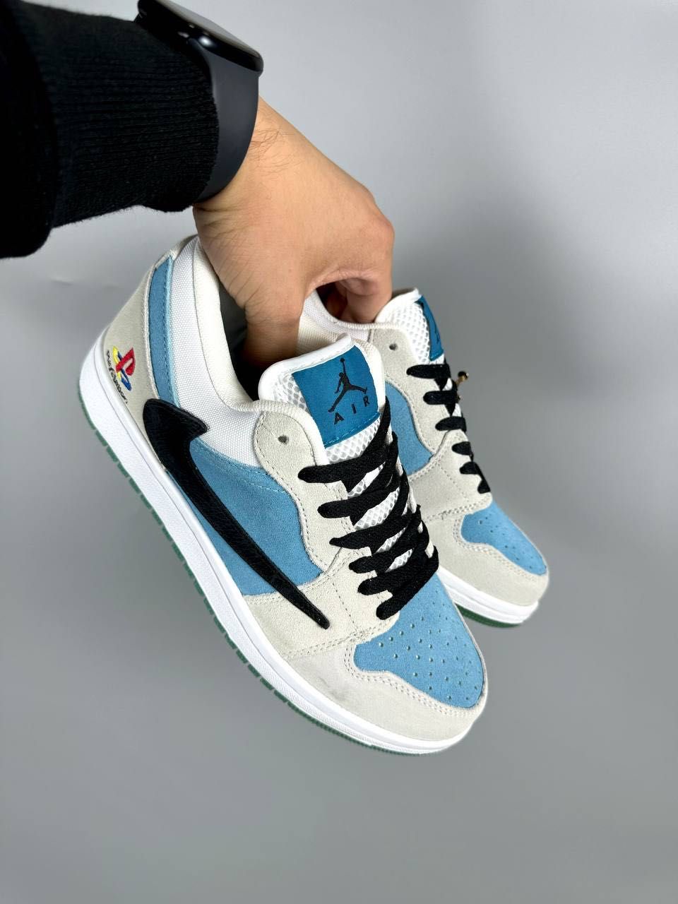 Кросівки Nike Air Jordan, кросовки Найк Аір Джордан бежево - голубі