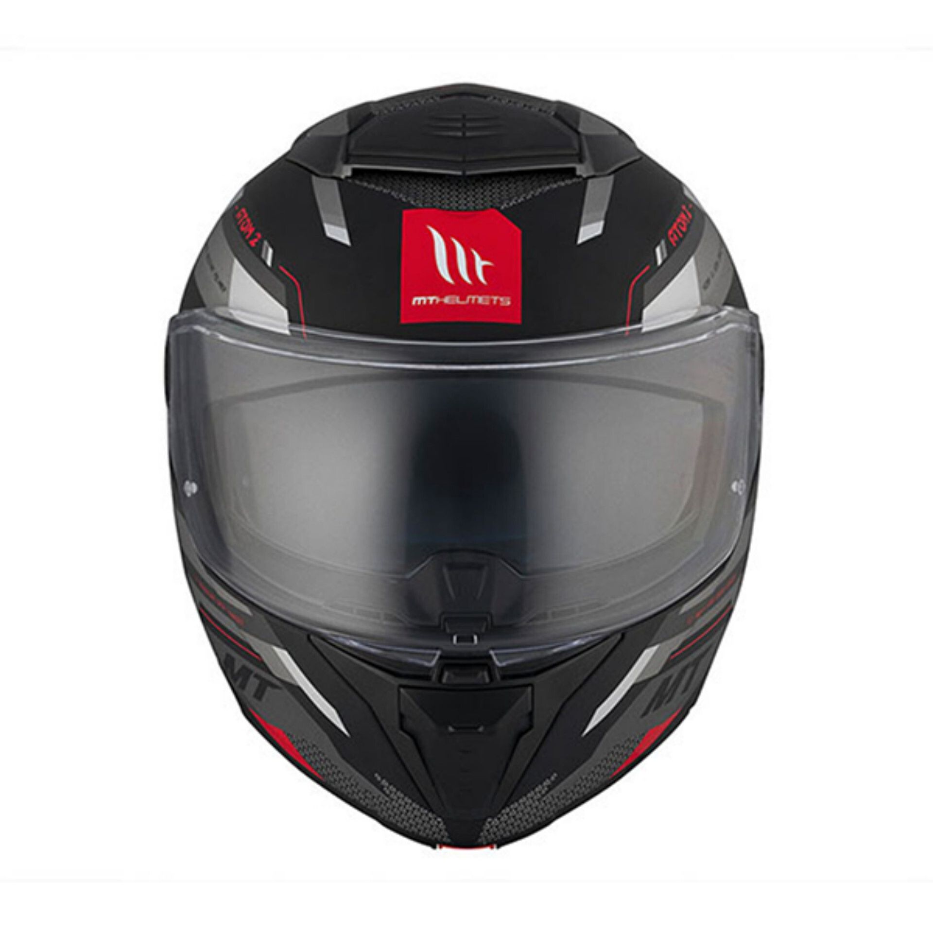 Capacete Modular MT Atom 2 SV Bast FU404SV D5 22-06 preto fosco vermel