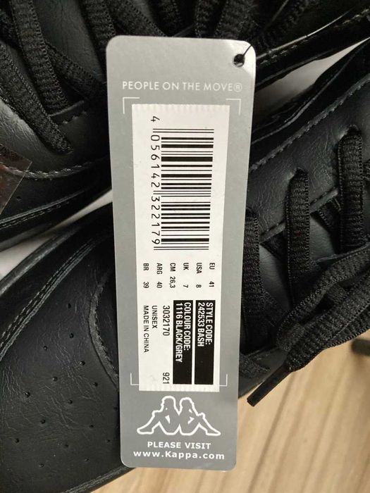 кроссовки Kappa Bash 242533 41 25.8 см Черный/Серый (4056142322179)