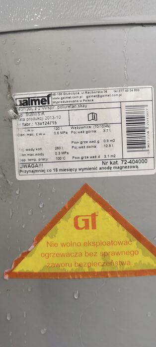 Zbiornik  Galmet 380/120 L 2-W