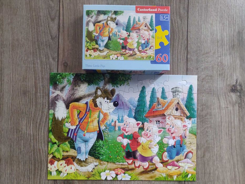 Пазл ,, Три поросенка,, 60 эл. Castorland, картинка 23х32 см.