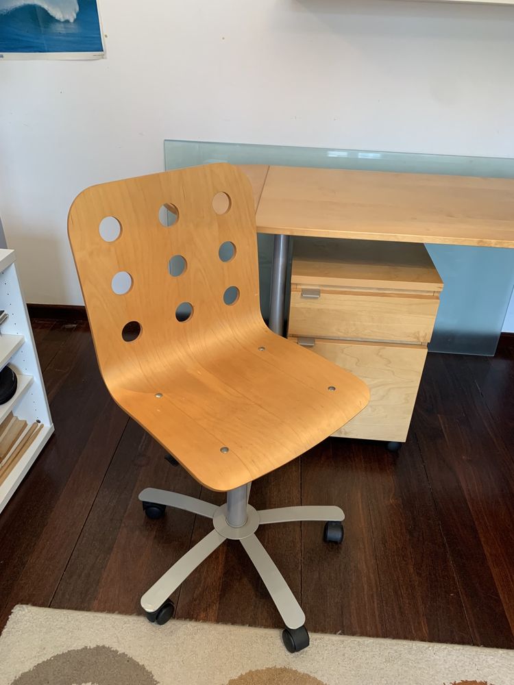 Conjunto secretaria IKEA Galant + cadeira + módulo gavetas