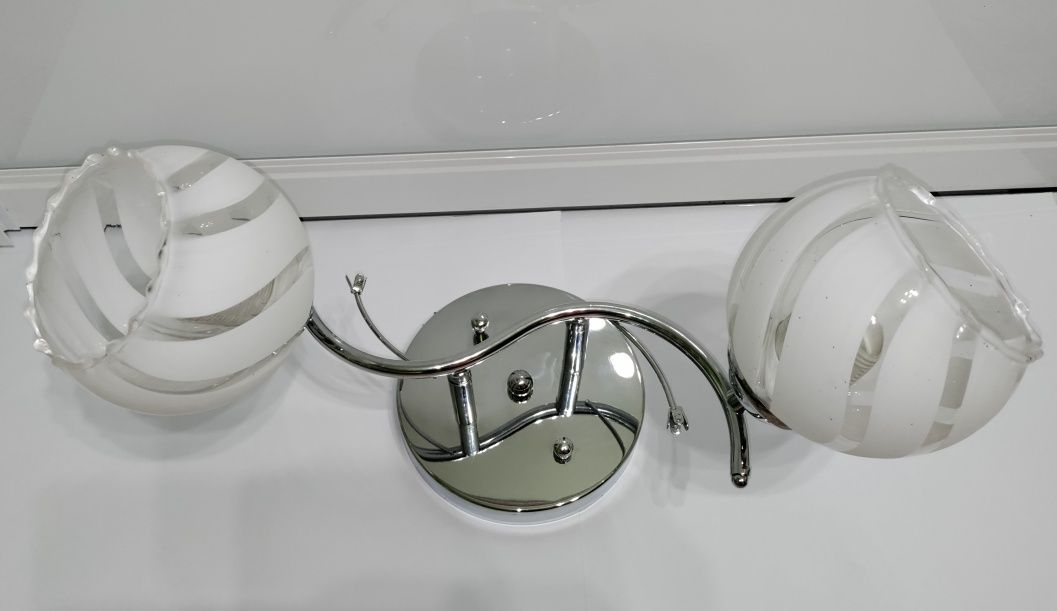 Lampa sufitowa żyrandol dwuramienny biały