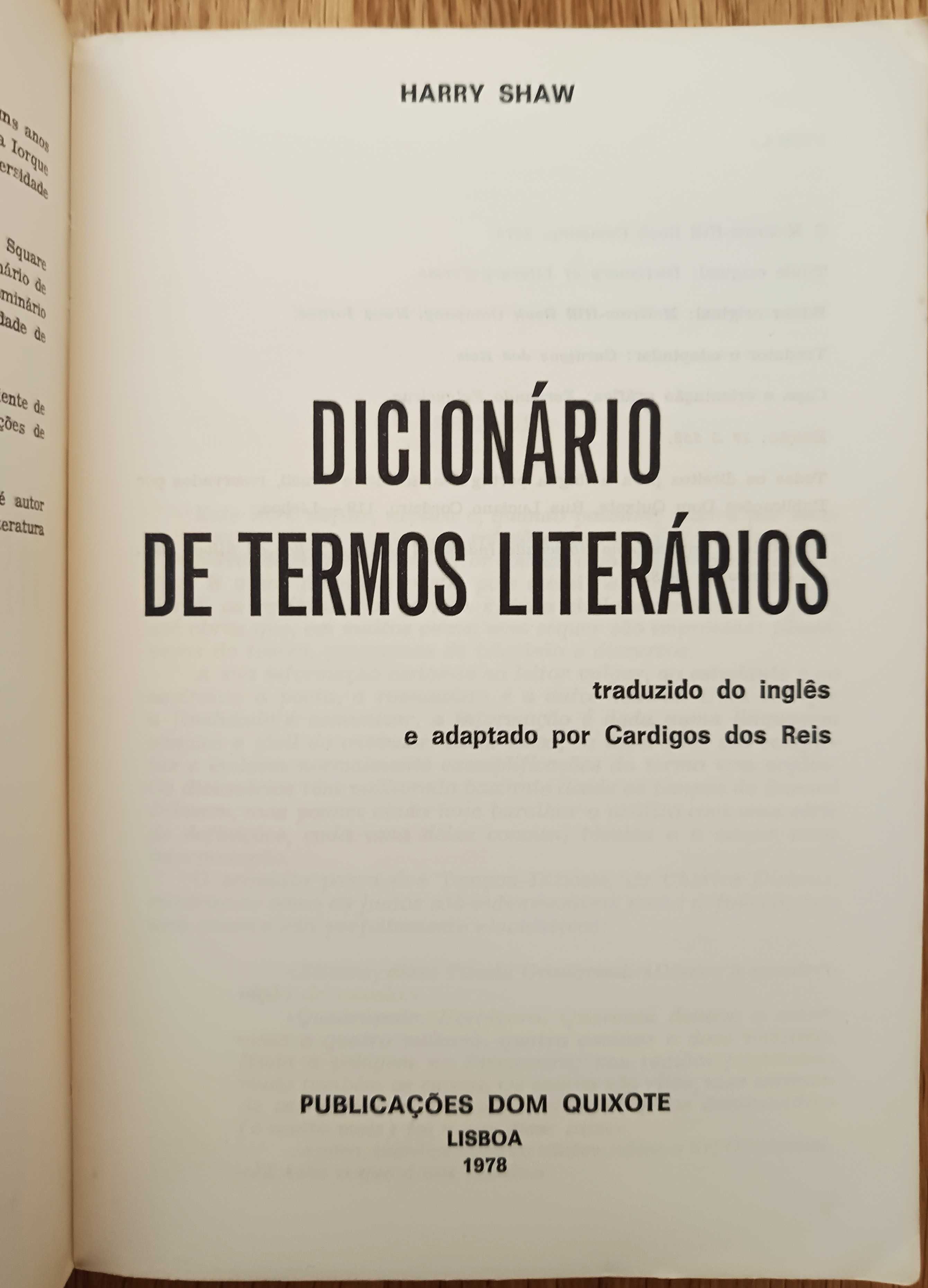 Dicionário de Termos Literários - Harry Shaw