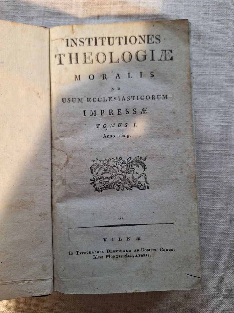 Instututiones Theologies Moralis tom1. 1809 rok
