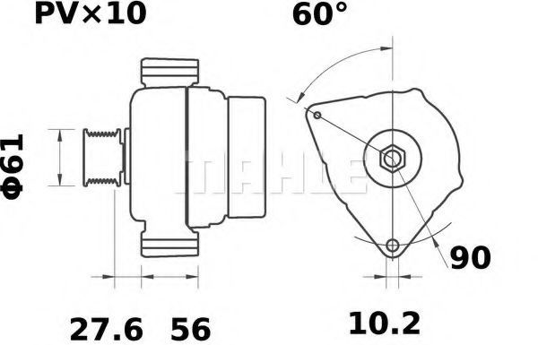 Генератор MAHLE MG 30 14 v/150 A