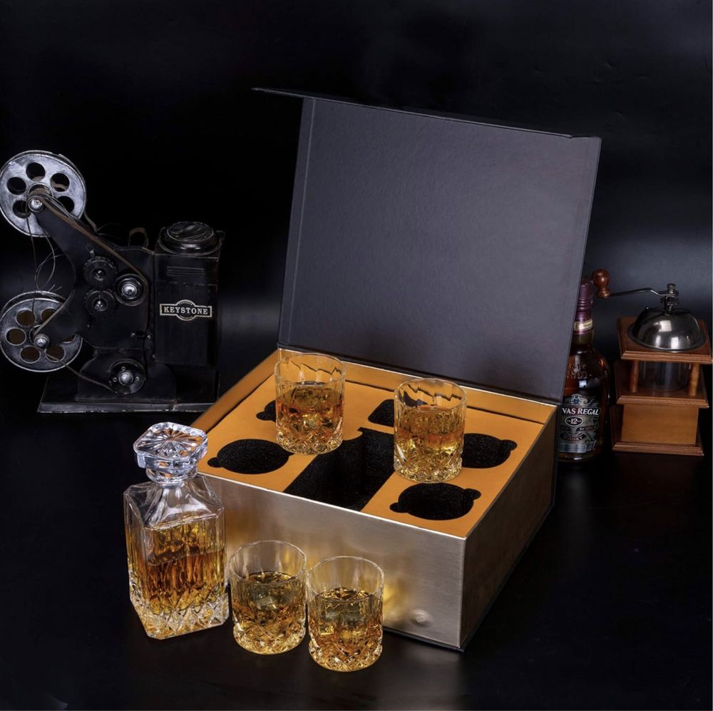 Nowy KANARS zestaw karafka, szklanki do whisky, 750 ml, kryształowa!