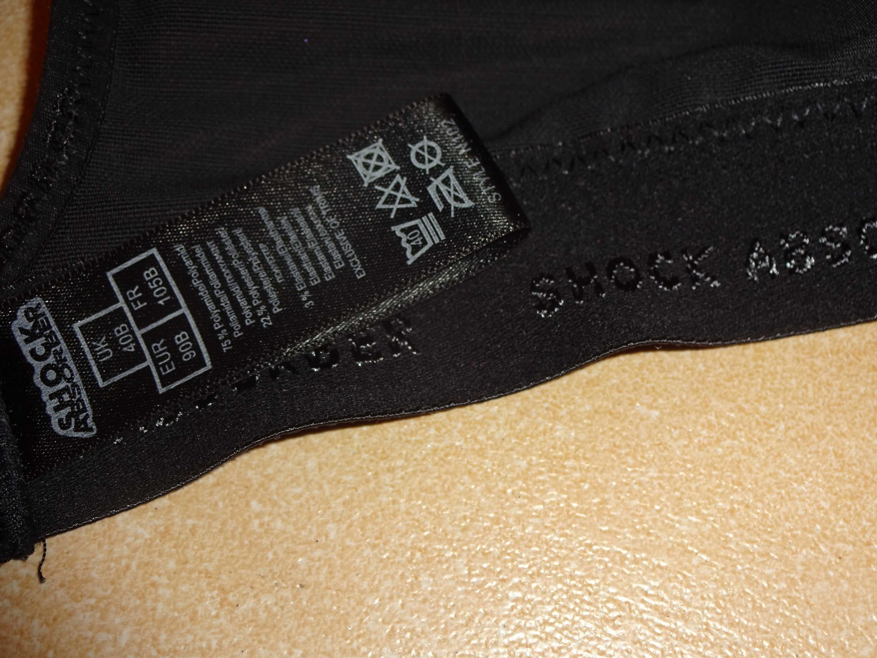 SHOCK ABSORBER oryg. czarny sportowy biustonosz OKAZJA 40B / 90B