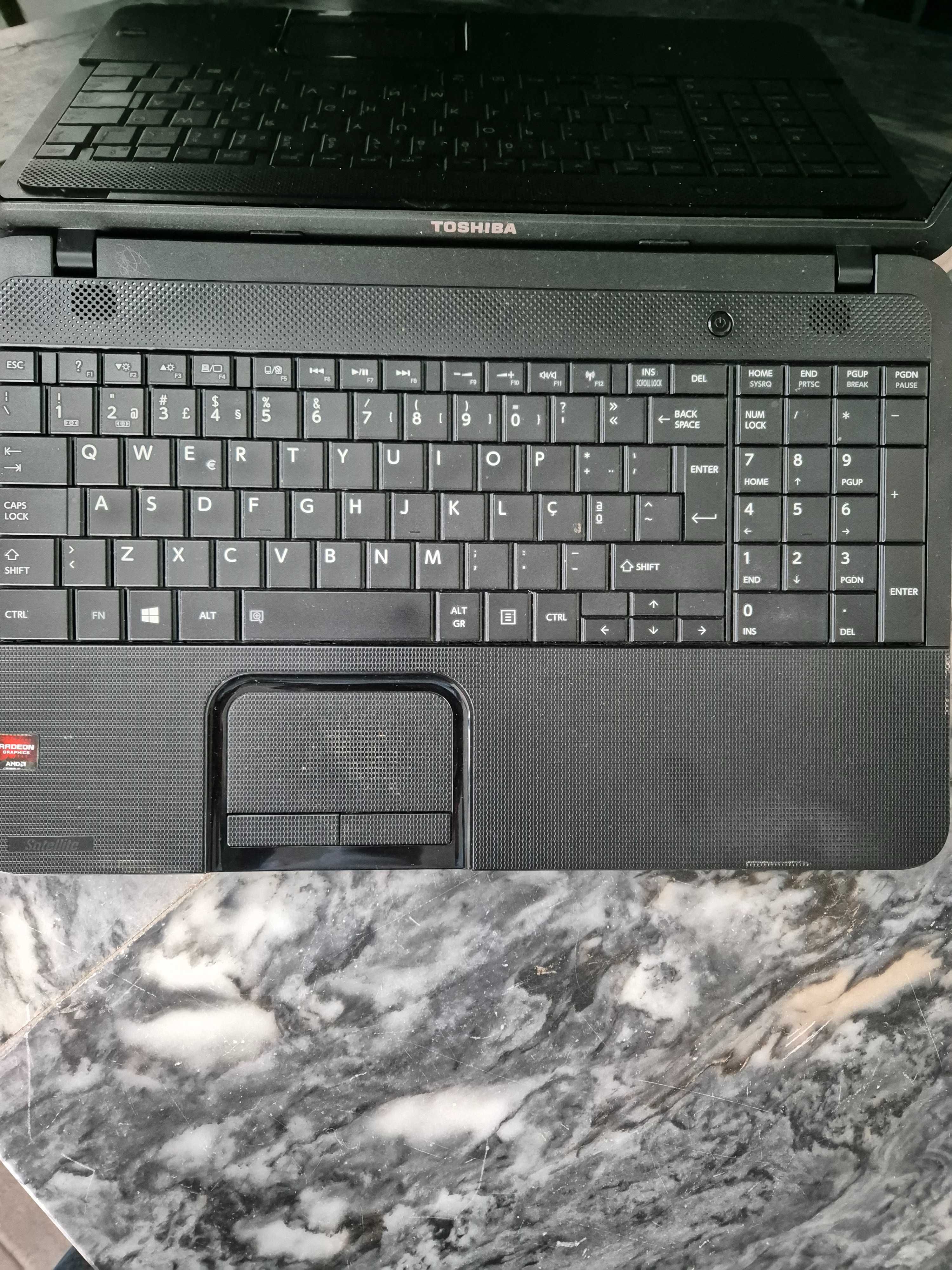 Toshiba c850 display, dá p outros modelos. s anom rest peças sob cons