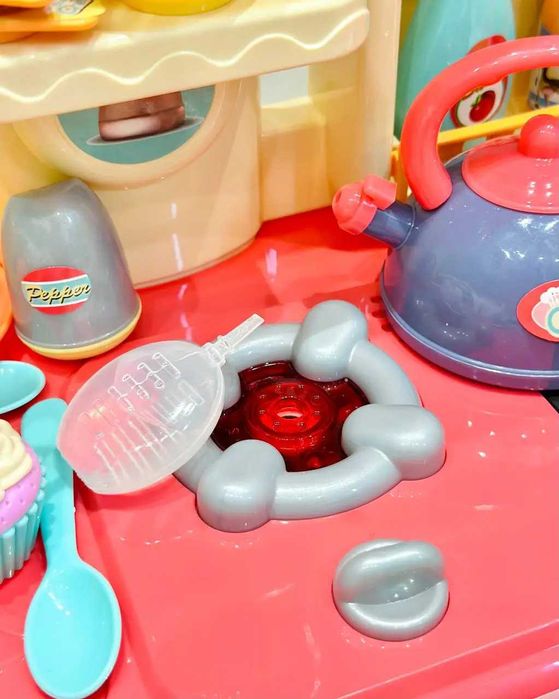 Детская кухня с водой и паром Limo Toy высота 70 см свет звук 28 предм