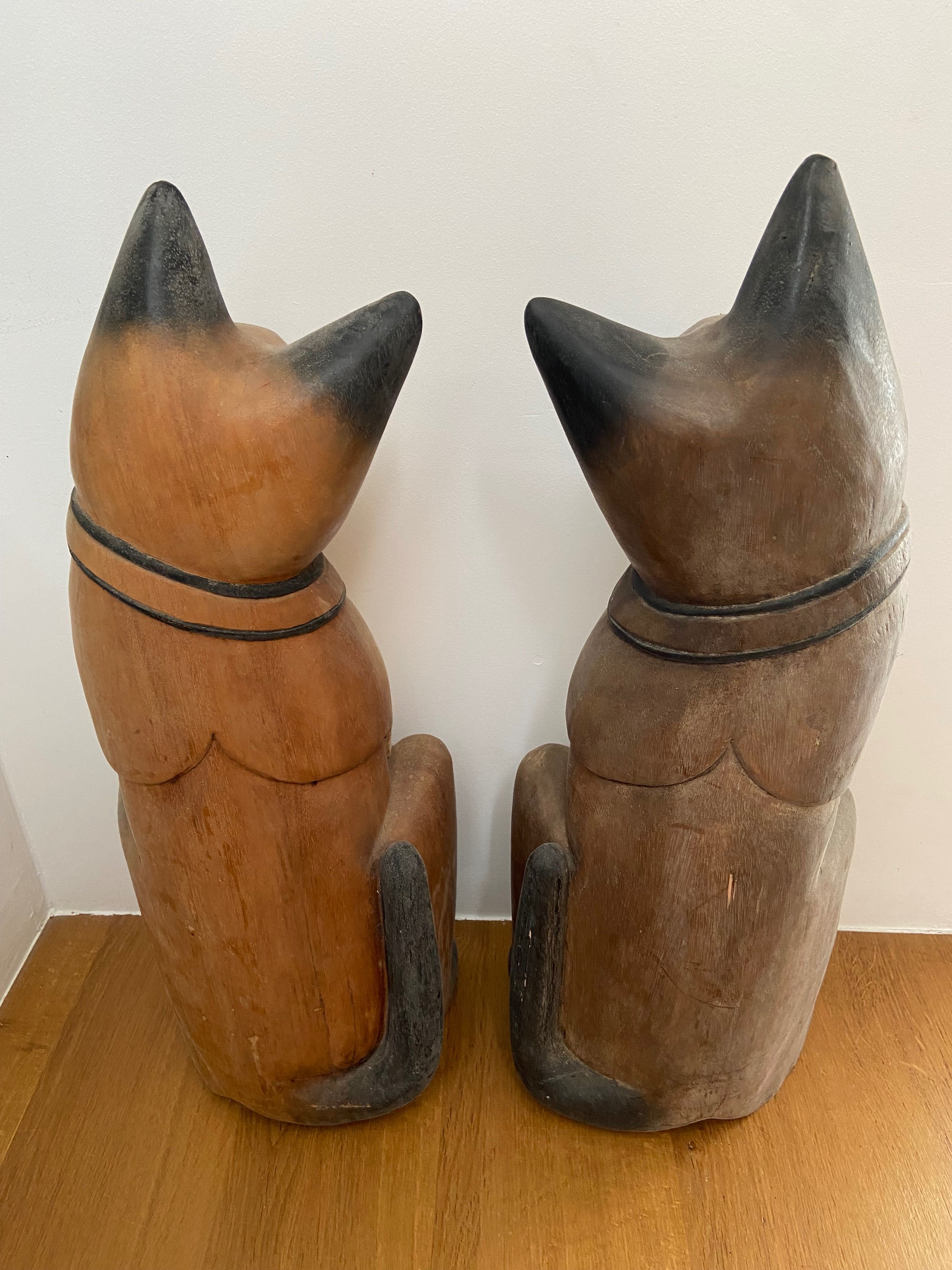 Grande imagem escultura gatos decoração