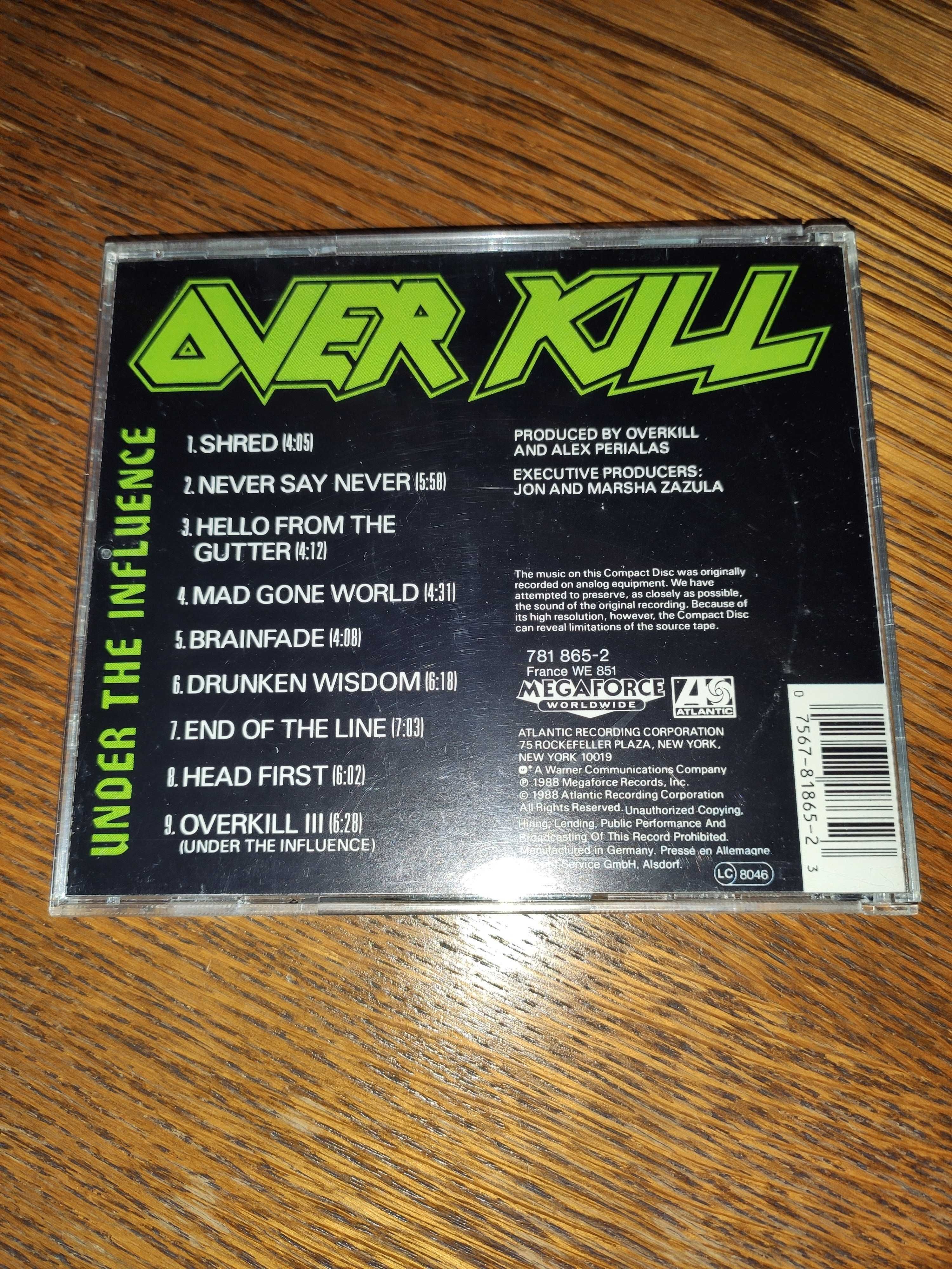 Overkill - Under the influence, CD 1988, France WE, over kill