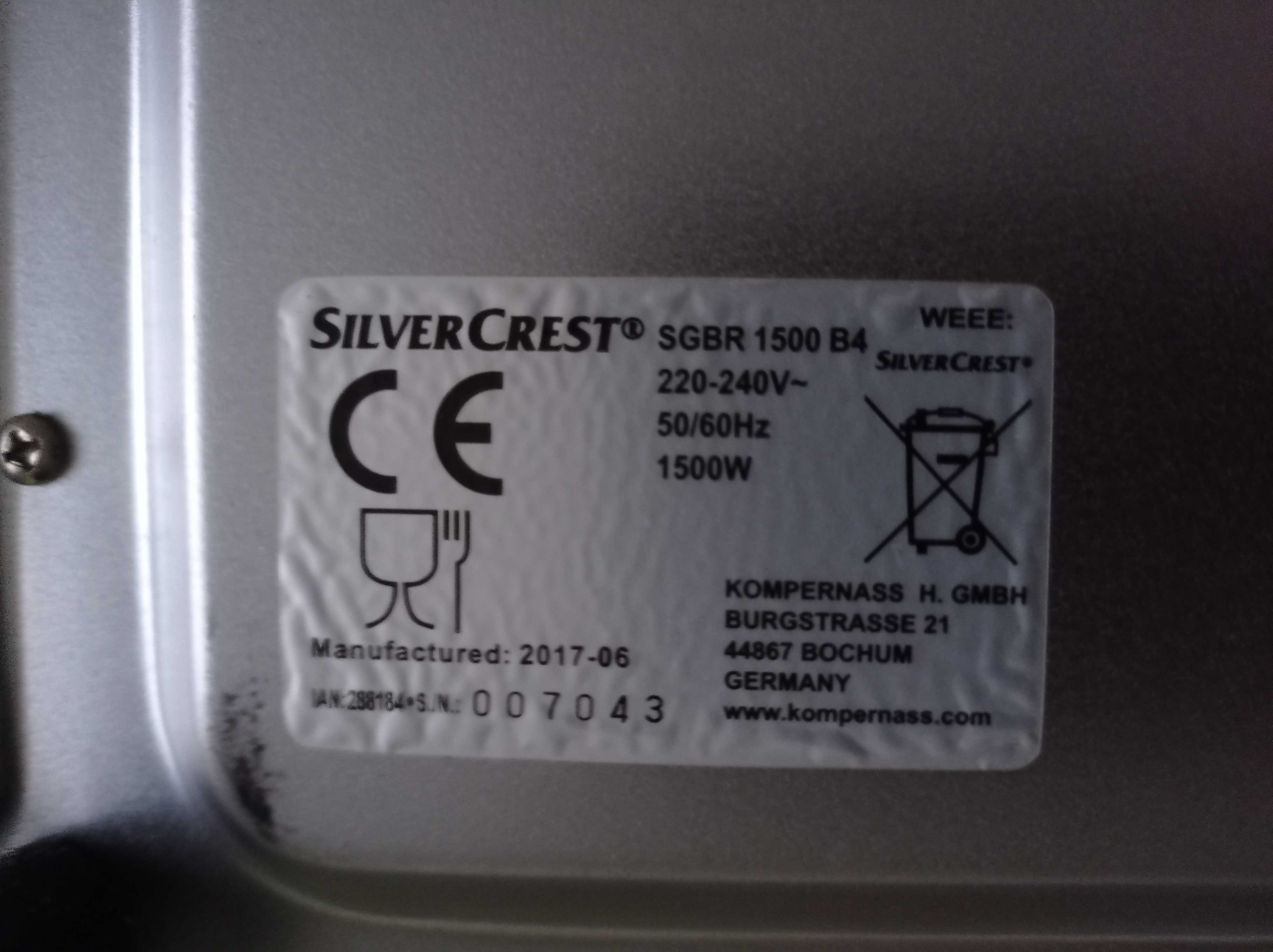 Piekarnik wolnostojący SILVERCREST SGBR 1500B4