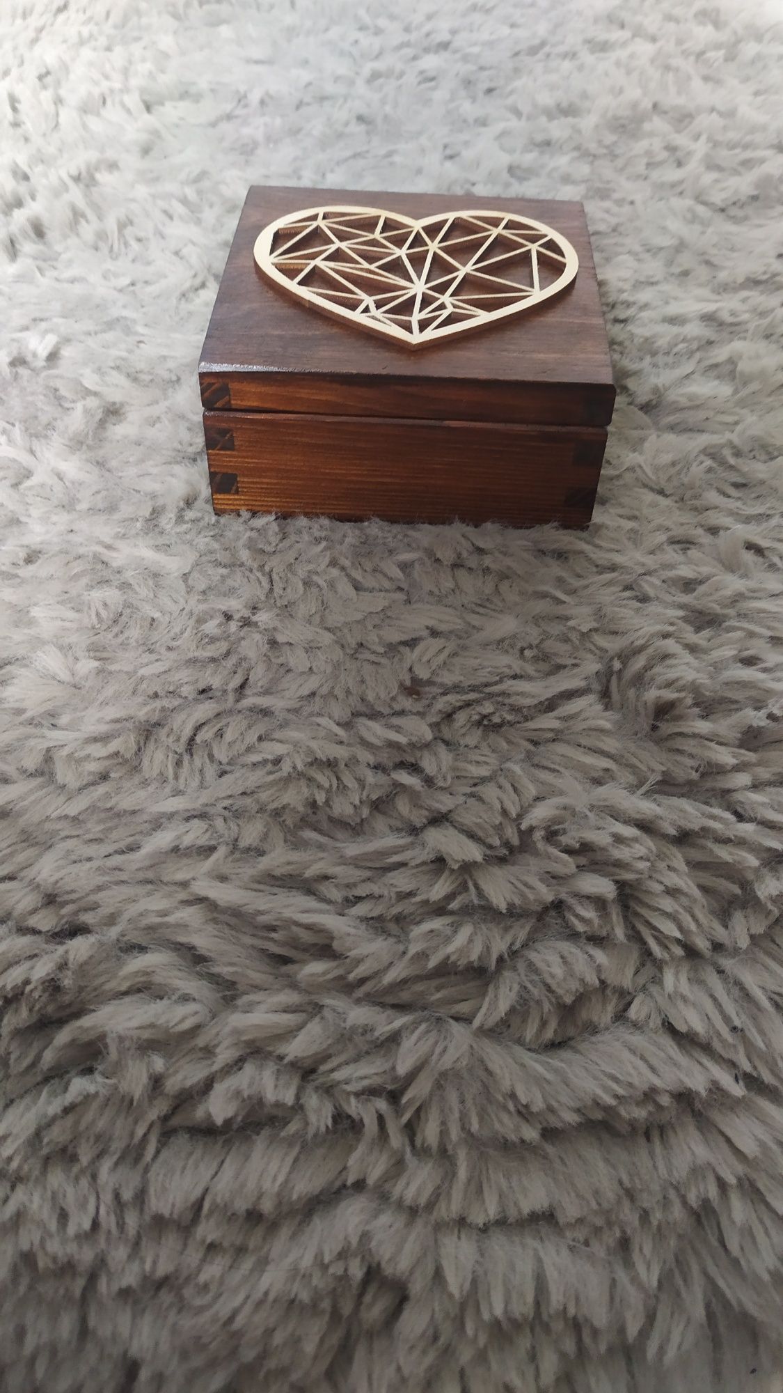 Pudełko na obrączki, drewniane pudełko, mech rustykalny styl