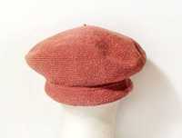 Terranova beret dziany knit bukle terakota nieużywany