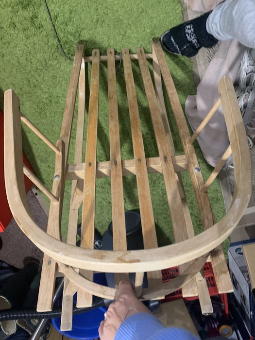 Sanki drewniane z oparciem solidne