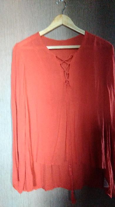 boho HIPPIE etniczna ETNO sznurowana POMARAŃCZOWA