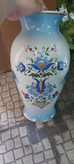 Dzban PRL duży ręcznie zdobiony