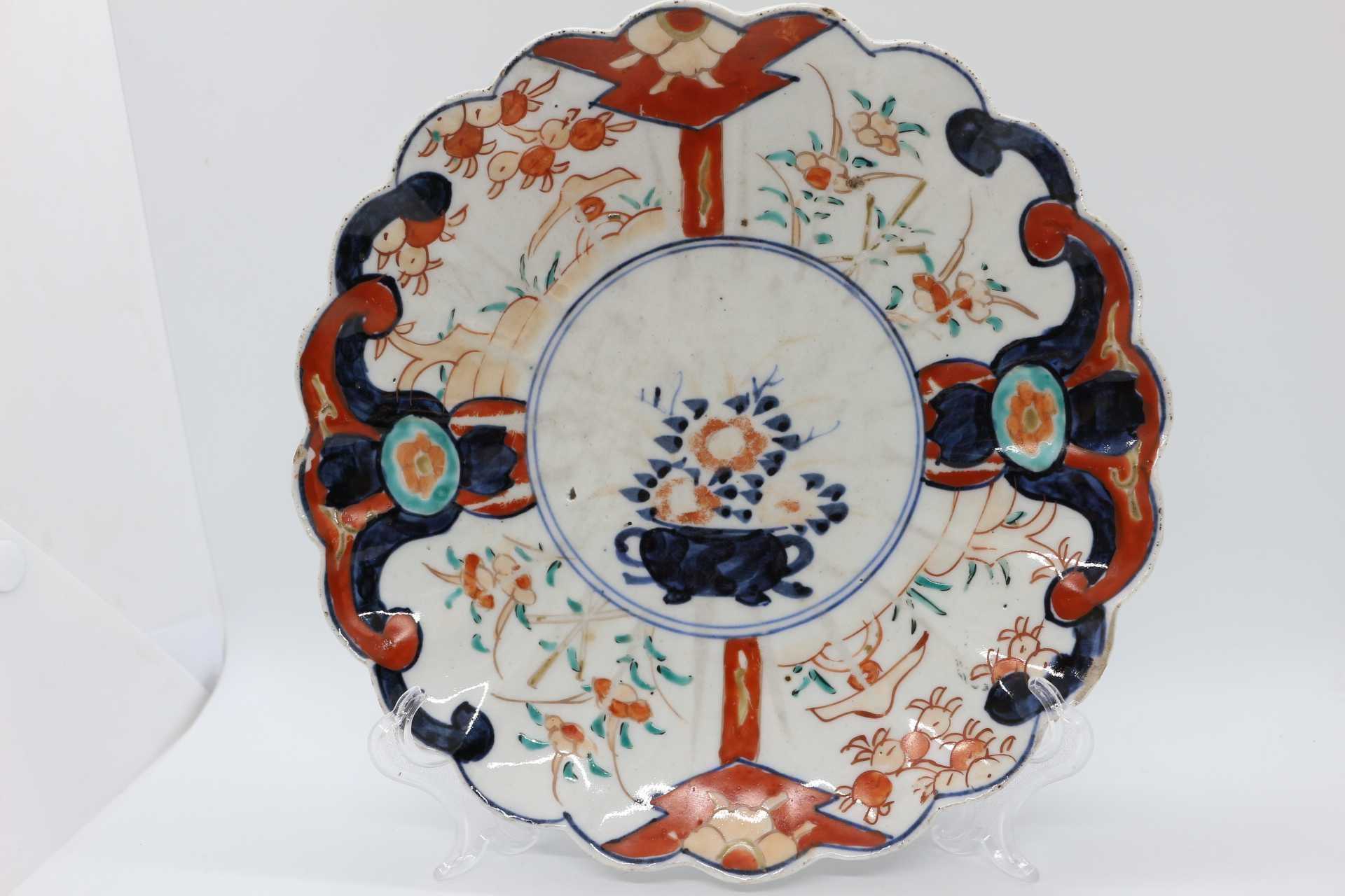 Prato Porcelana Chinesa Recortado Decoração Imari XIX (2)