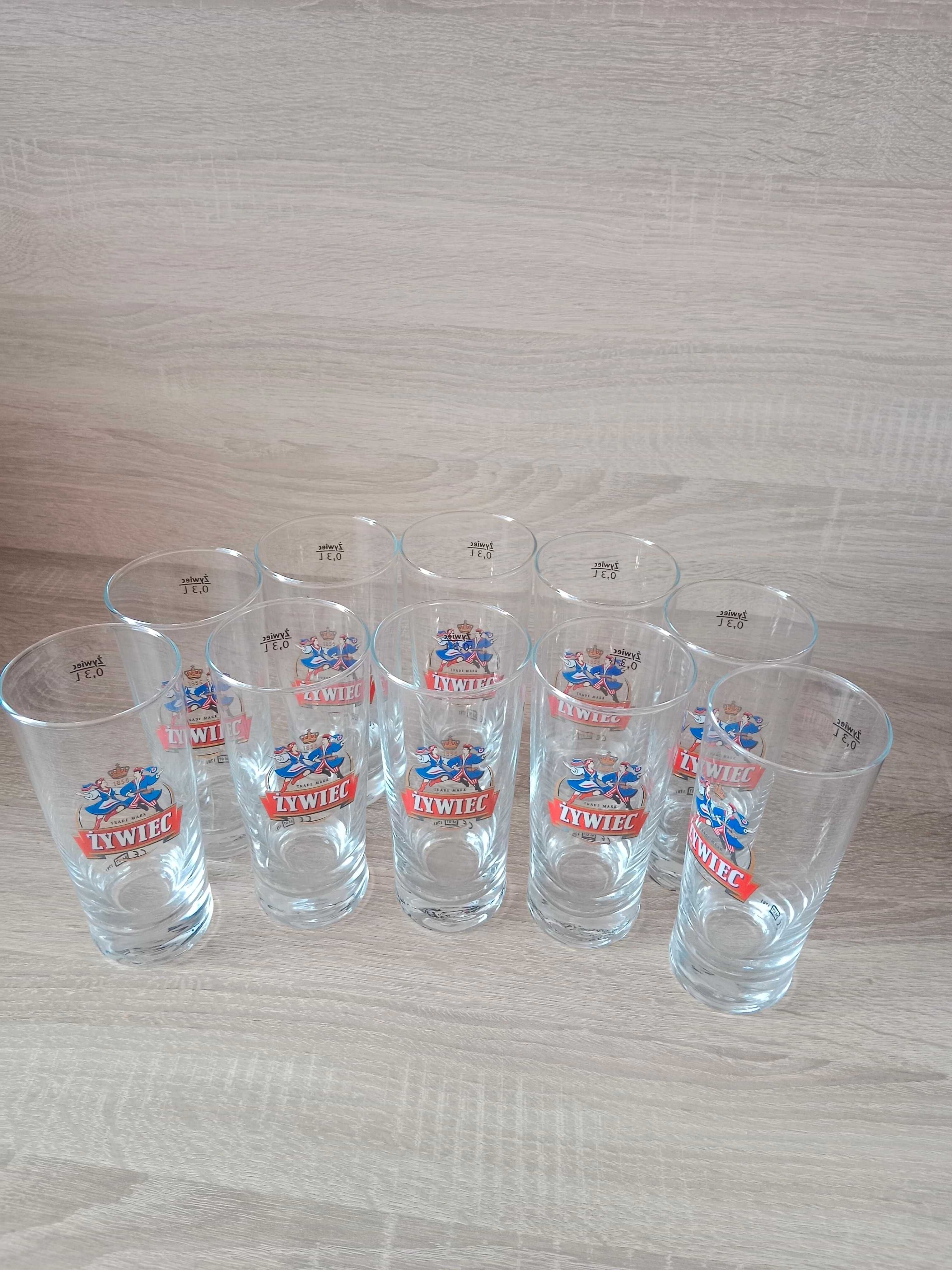 Szklane  szklanki   Żywiec (10 szt.)  do  piwa 0,3 l - NOWE