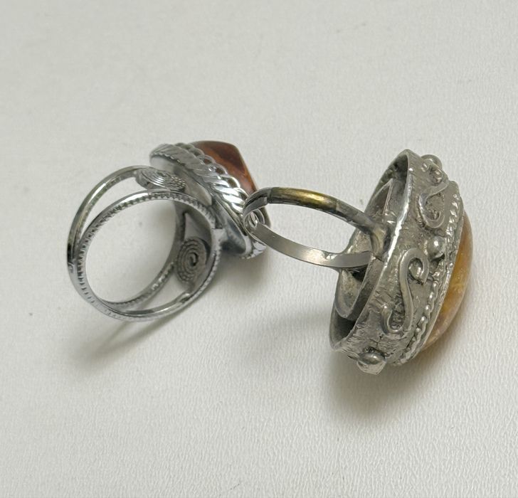 Stare pierścionki PRL retro vintage 2 sztuki zestaw