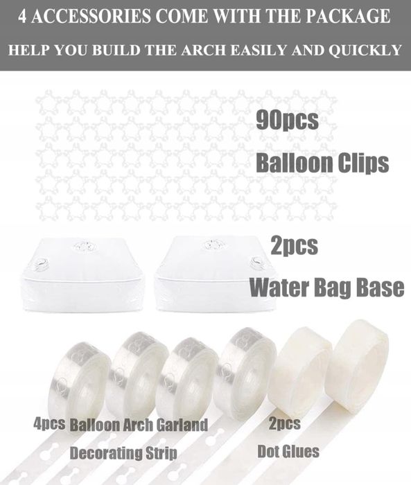 Duży łuk balonowy stelaż metalowy biały