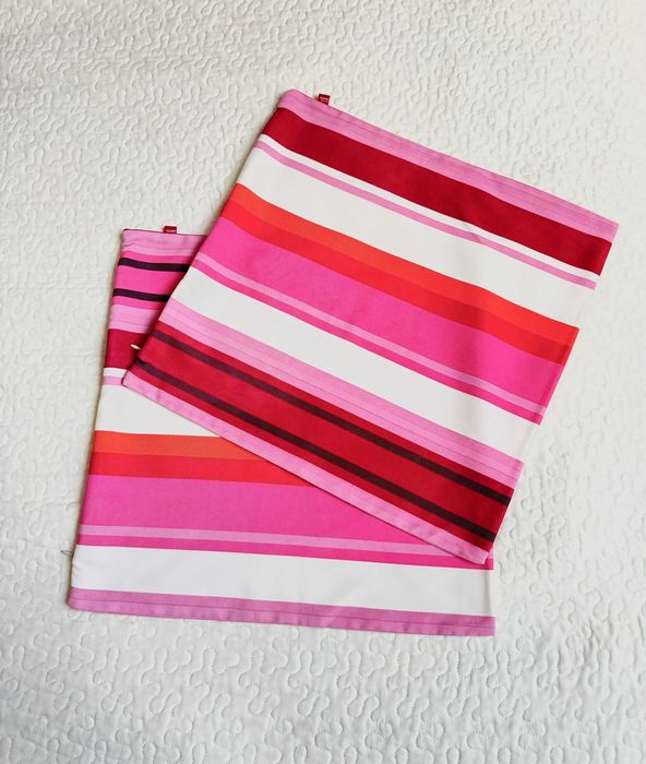 Home&you 2 poszewki ozdobne na poduszkę 45x45 cm różowe pasy