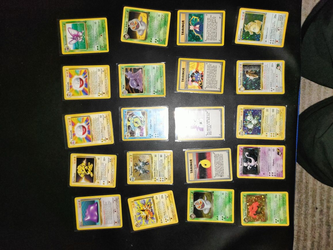 21 kart pokemon 1 seria, jungle,fossil,dark, trainer's