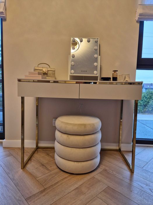 Toaletka Aurora Gold kolor kaszmir + lustro Glow