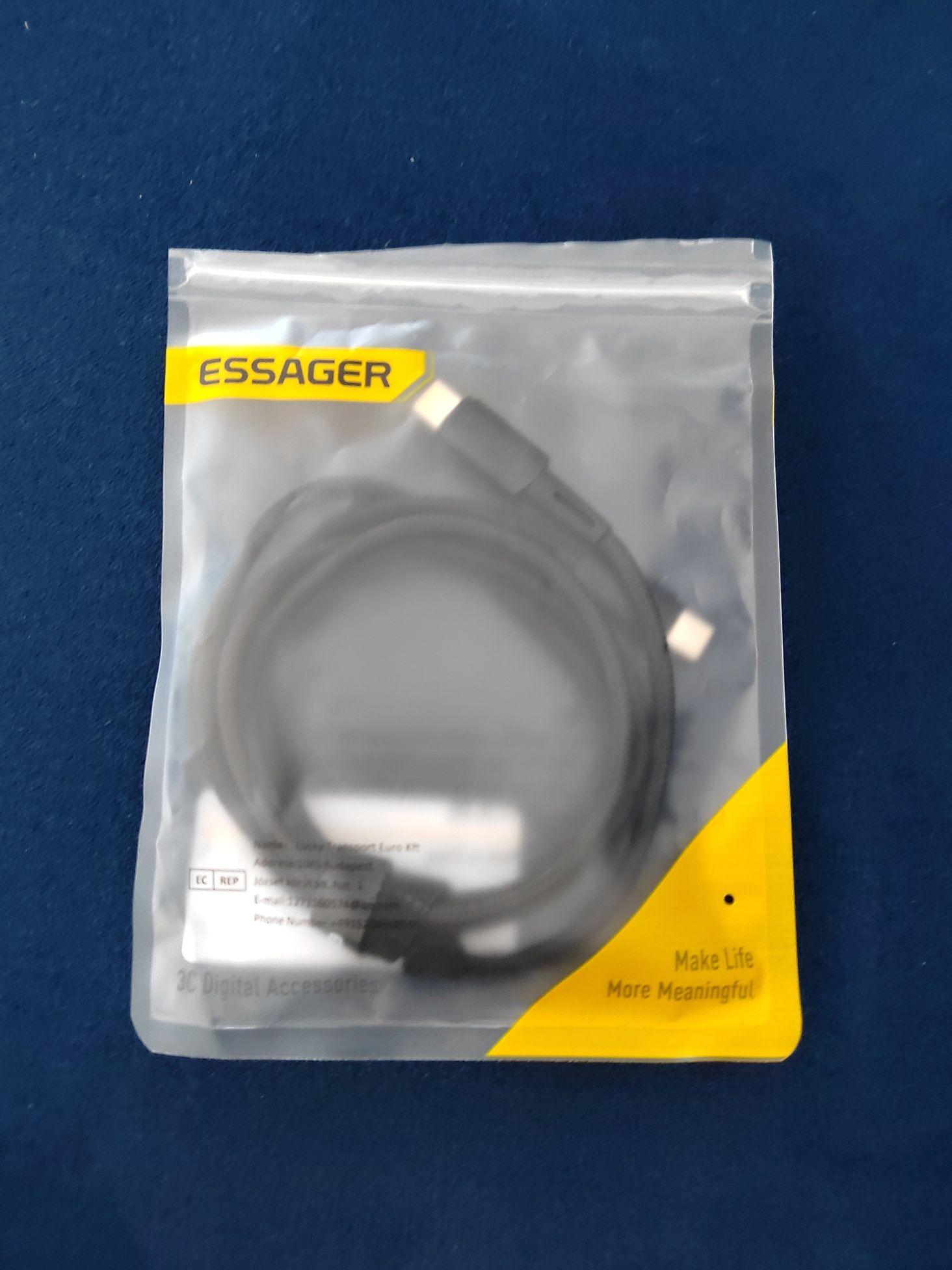 Kabel USB C na USB C - 1m essager 60W