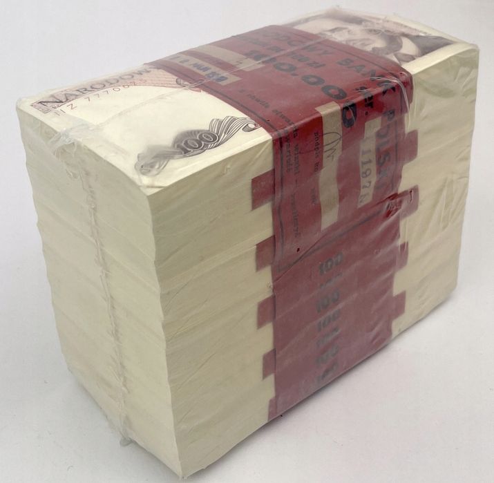 Zgrzewka bankowa 100zl, ser.NZ, 1000szt, ładna