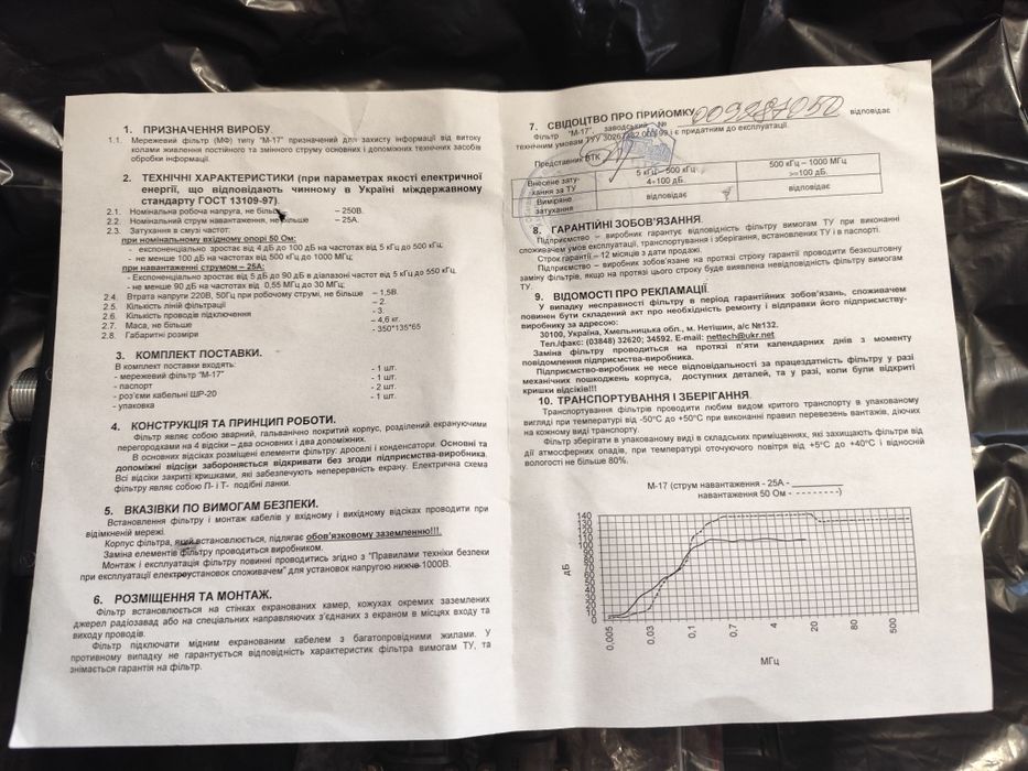 Мережевий фільтр М-17 НОВИЙ