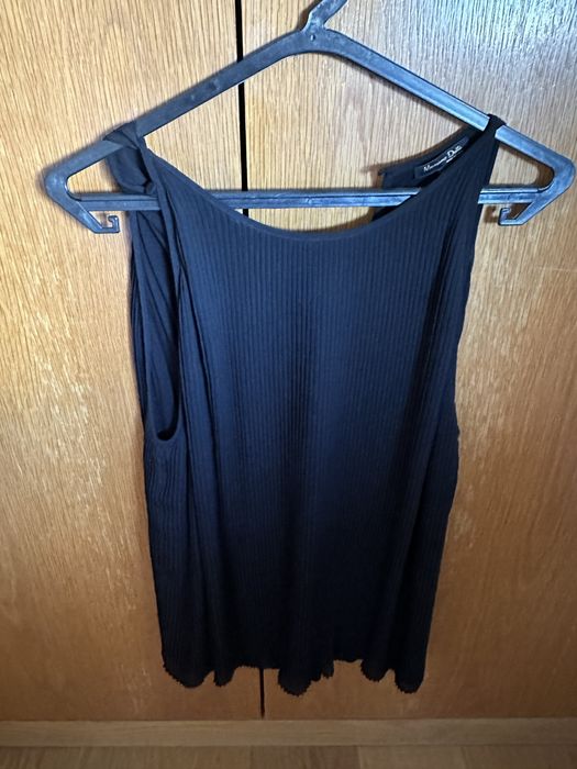 Top preto seda Massimo Dutti