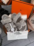 р36,37 Шльопанці Hermes Slippers Teddy Grey