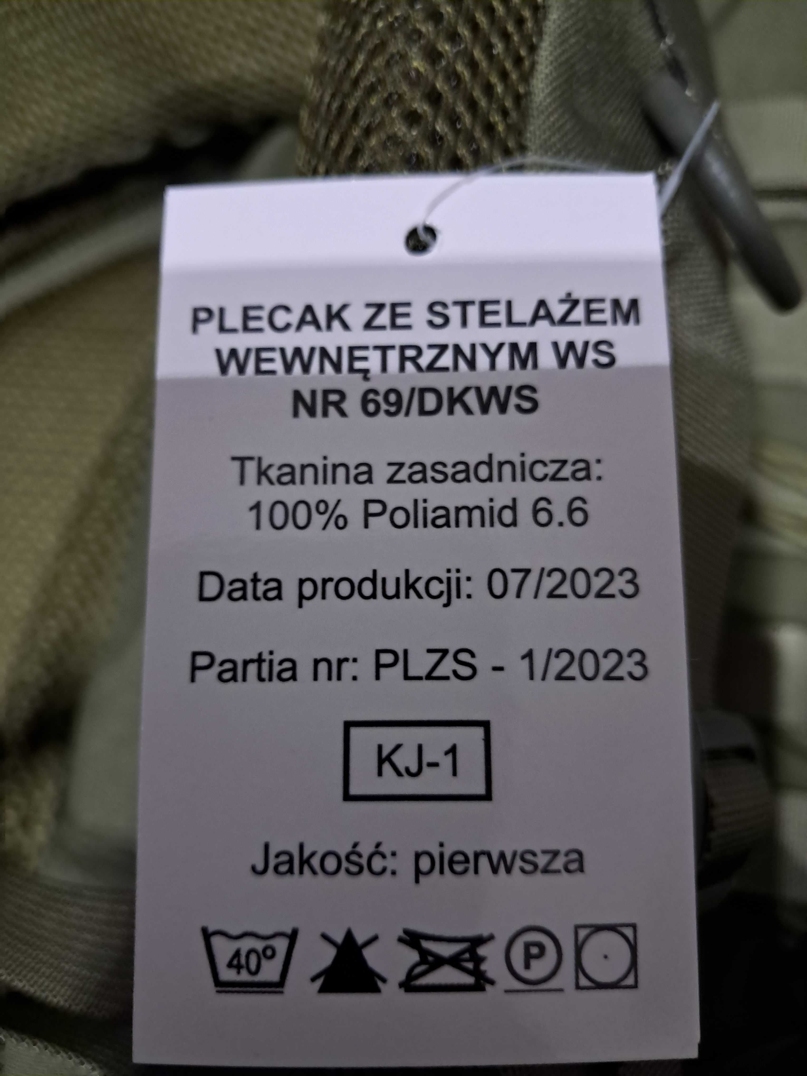 Plecak ze stelażem wewnętrznym WS nr 69/DKWS poj. 100 l