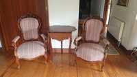 cadeiras antigas rococó século 19 com mesa