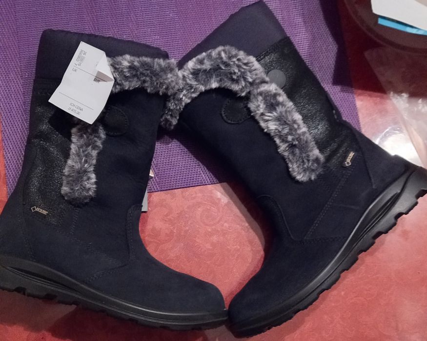 Nowe czarne kozaki dziewczece Gore-Tex ecco 30