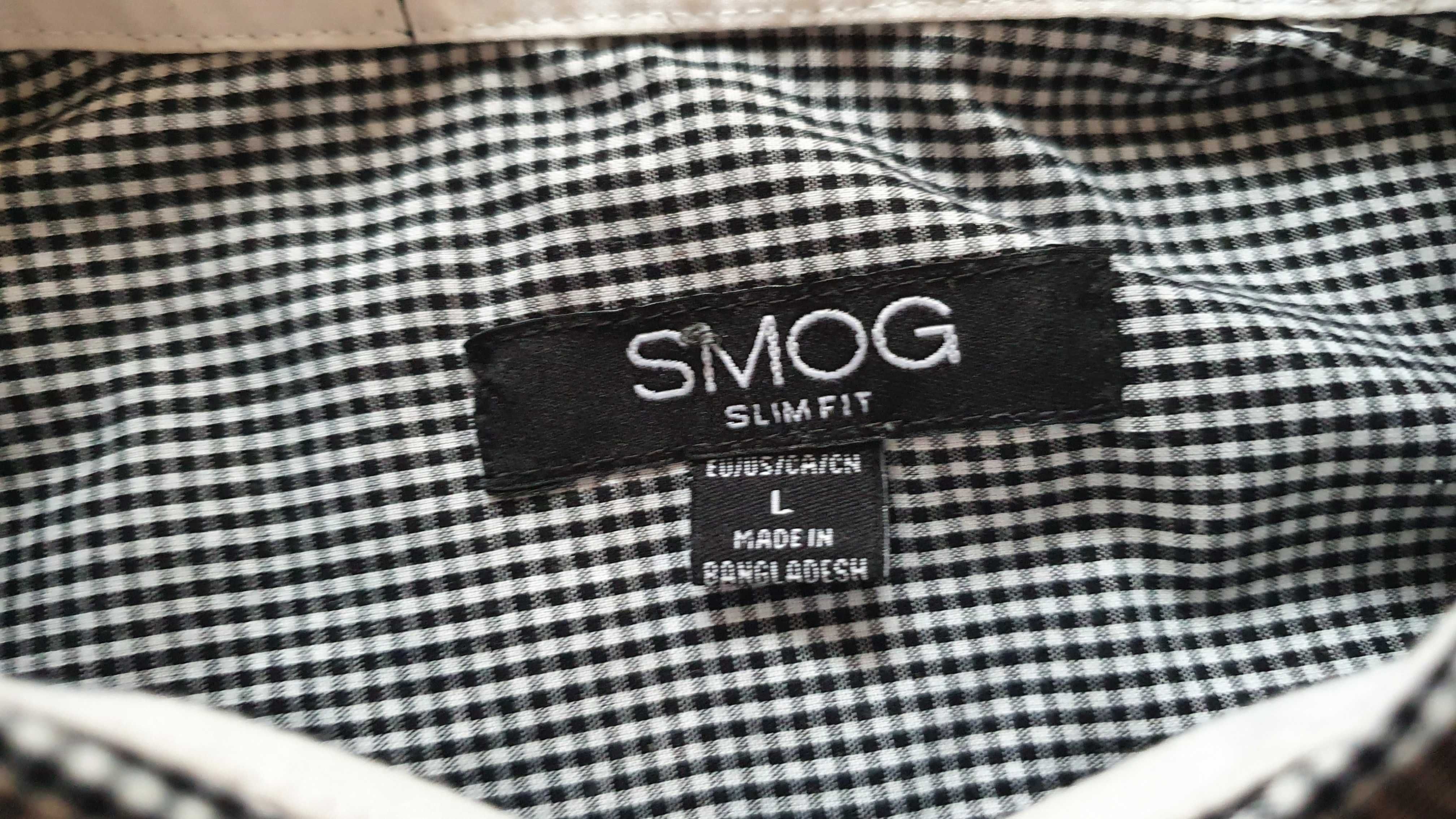 Koszula męska w kratę Slim Fit firmy Smog rozmiar L
