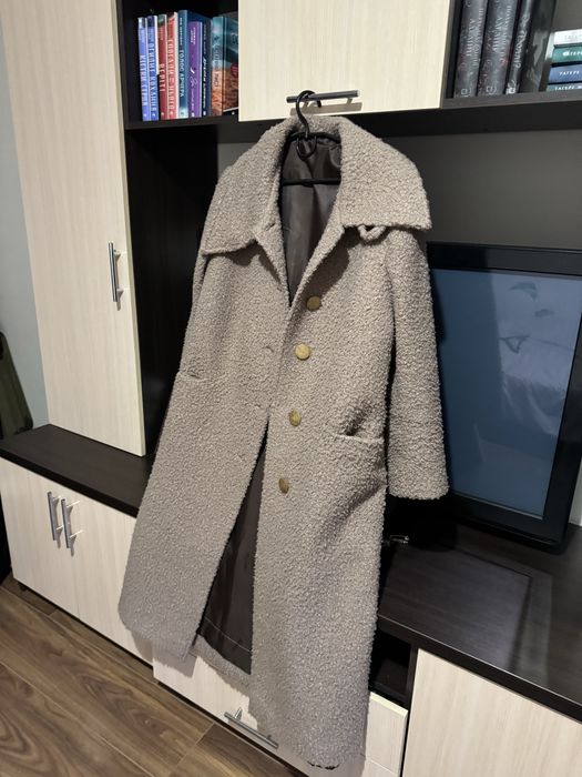 палто тедді коричнево/сіре