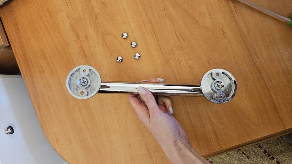 Uchwyt stalowy, poręcz do łazienki