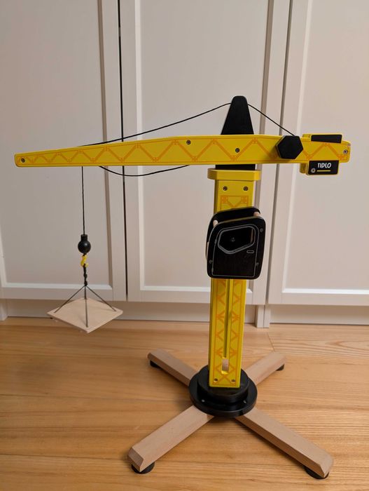 Drewniany dźwig żuraw Tidlo 3-5 lat prezent dla chłopca - plac budowy