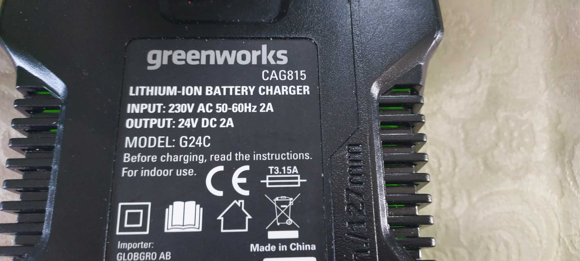 Akumulator Greenworks 24 V i uniwersalna ładowarka