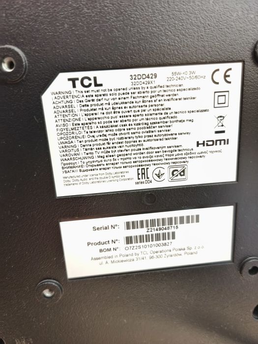 Telewizor  TCL 32" mało używany