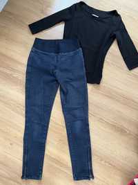 Zestaw bluzka Orsay  i jeansy Zara , zipy, gumka