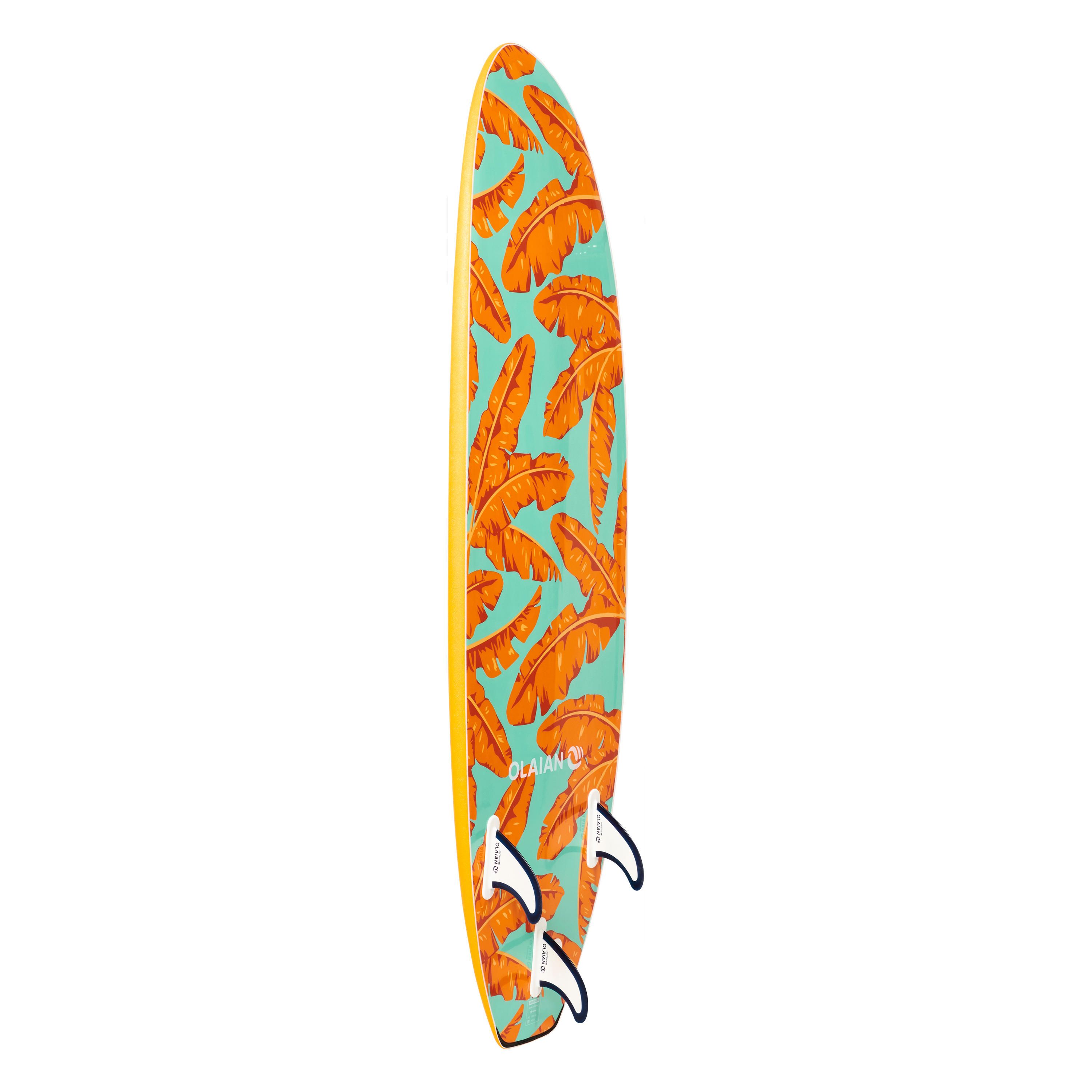PRANCHA DE SURF ESPUMA 500 6'. Inclui 1 leash e 3 quilhas.