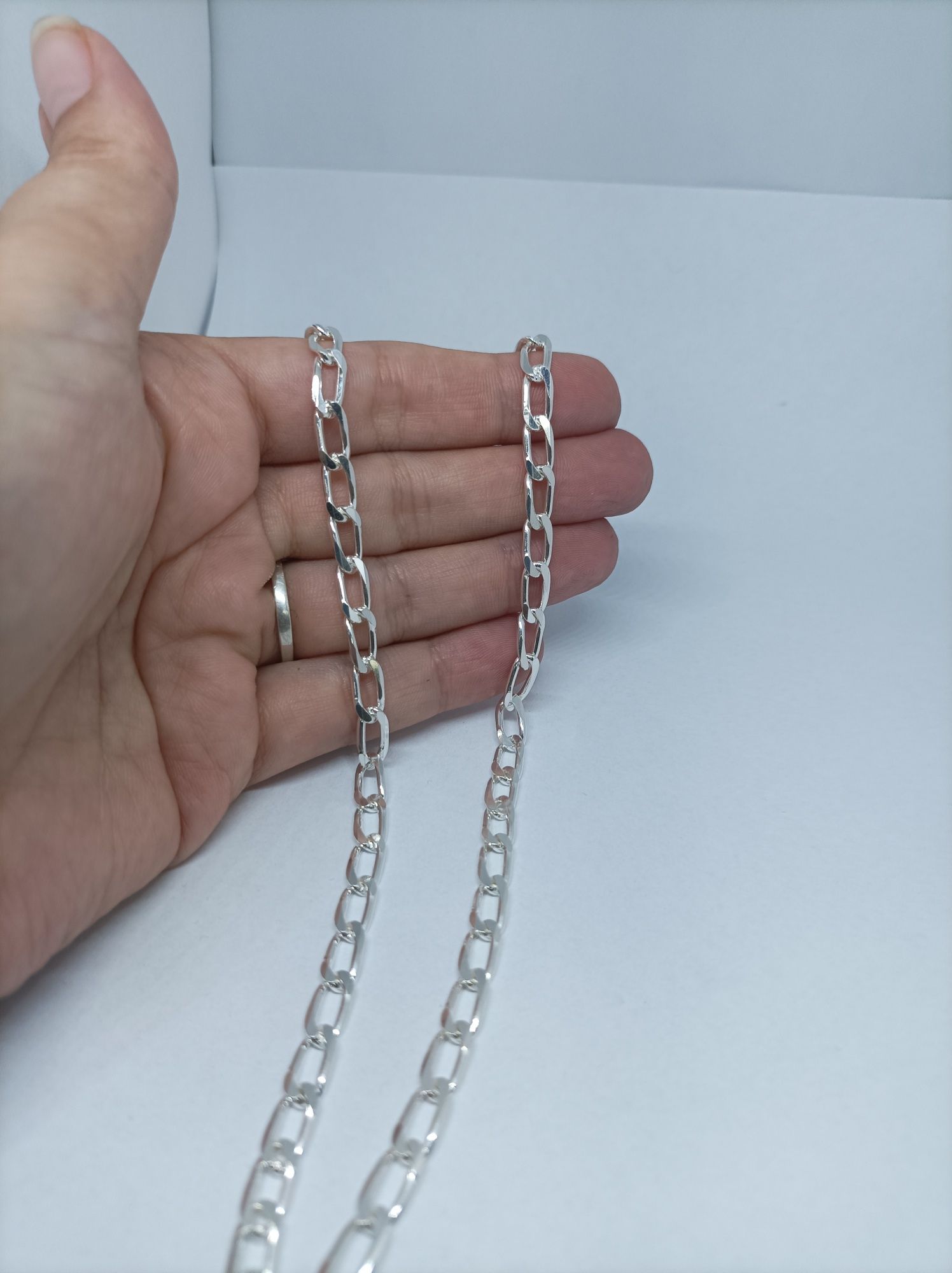 Srebrny łańcuszek splot pancerka srebro  925 długość 50 cm